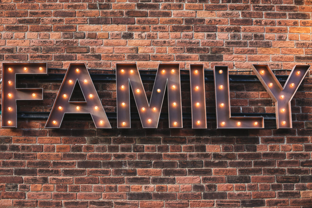 Family Sign with Lights